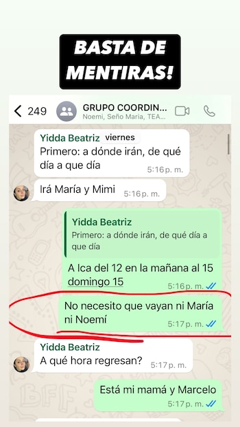 Julián Zucchi muestra chats donde