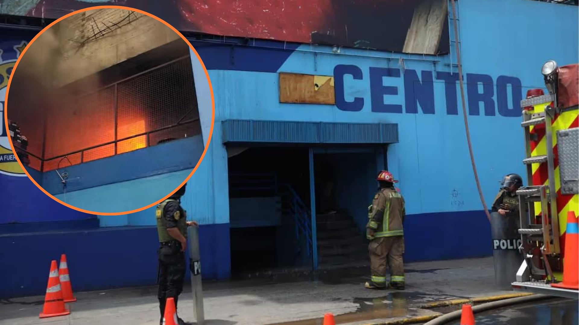 Fuego en almacén de zapatillas en Polvos Azules generó alarma pero fue confinado a tiempo. (Foto composición: Infobae Perú/Captura video/Difusión)