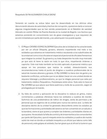 Un grupo de denunciantes atribuye