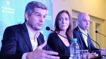 Marcos Peña y María Eugenia Vidal (Foto: Presidencia)