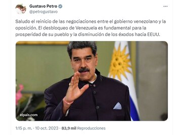 Gustavo Petro confirma diálogos de la oposición venezolana con Nicolás Maduro