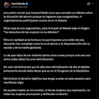 Carol Borda - crédito @CarolBordaA/X