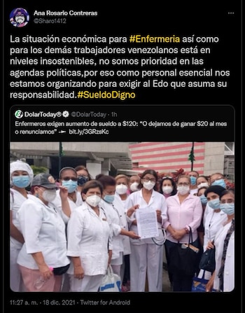 El tuit de Ana Rosario