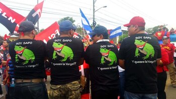 Simpatizantes sandinistas en una de