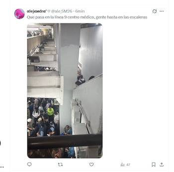 reportan servicio lento en la Línea 9 (Captura redes sociales)