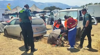 15/08/2026 Agentes de la Guardia Civil desplegados en torno a la rave ilegal de La Granja (Cáceres).
POLITICA ESPAÑA EUROPA EXTREMADURA AUTONOMÍAS
GUARDIA CIVIL DE CÁCERES