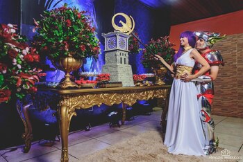 La pareja usó elementos de