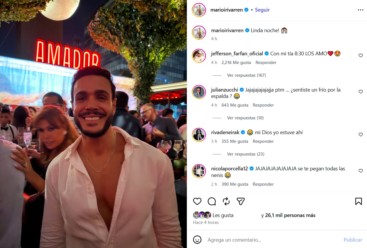 Jefferson Farfán reaccionó a la foto de Mario Irivarren con Magaly Medina con un mensaje en tono de broma en Instagram.