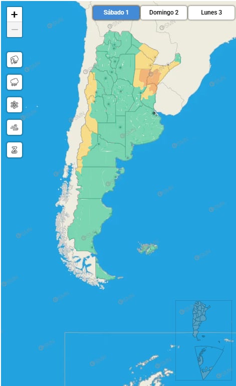 El alerta meteorológico por tormentas permanecía para el noreste del país y la zona cordillerana tenía aún advertencia de vientos intensos