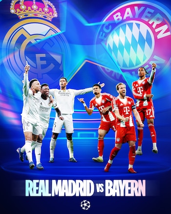 Bayern Múnich y Real Madrid se enfrentarán en el estadio Santiago Bernabeú.