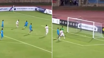 El pase de Mahmoud Al Mawas y el gol de Pablo Sabbag en Siria vs India.