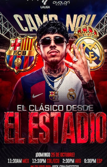 WestCol y su promoción de conociendo el estadio donde se jugará el partido entre Barcelona y Real Madrid - crédito @WestCOL/Instagram