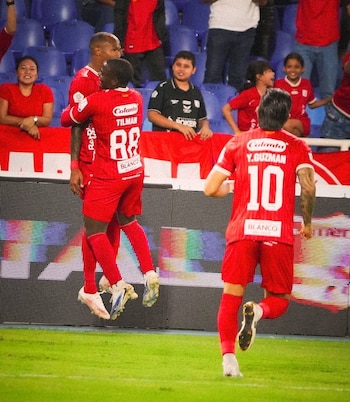 Luis Quiñones convierte el 2-0 en el Pascual Guerrero - crédito América de Cali/X