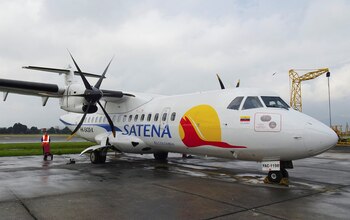 An ATR 72 twin-engine turboprop