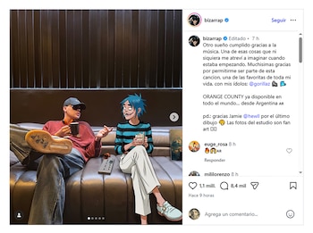 Bizarrap anuncia colaboración con Gorillaz