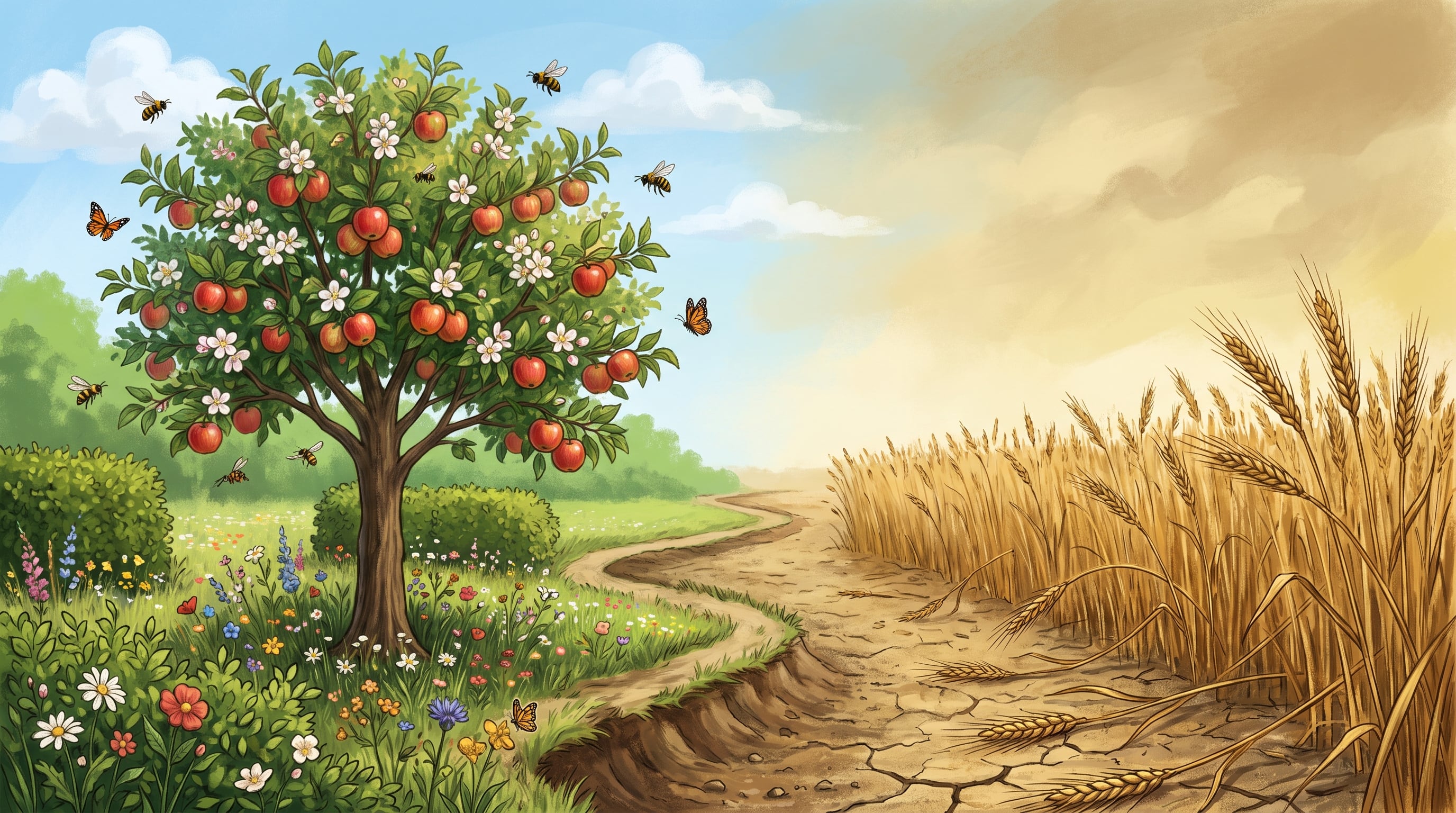 El calentamiento global afecta de forma distinta a los cultivos según su dependencia de los polinizadores. (Imagen Ilustrativa Infobae)