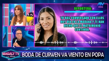 Wedding planner de Curwen ‘echa’ a la pareja: “La relación va bien donde yo sé” tras polémico ‘ampay’. Captura: Magaly TV La Firme.