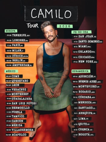 El Camilo Worldwide Tour 2026 comenzará en España y culminará en Colombia, abarcando Europa, México, Estados Unidos, el Caribe y Sudamérica (Sony Music)