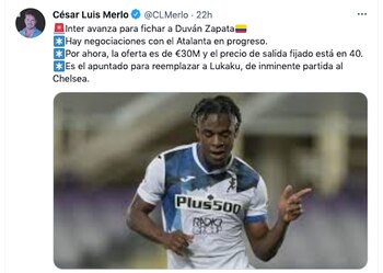 Rumores sobre el fichaje de Duván Zapata por el Inter