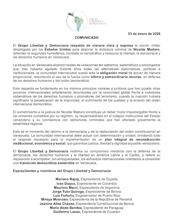 Grupo Libertad y Democracia respaldó