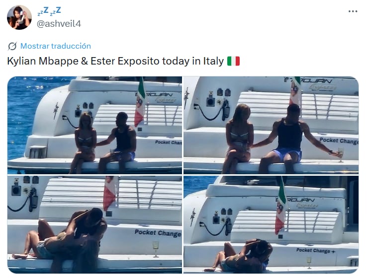 Publicación en X sobre Mbappé y Ester Expósito (X).