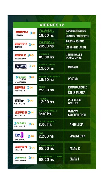 Agenda deportiva