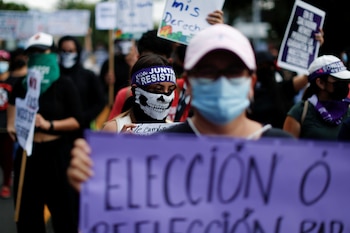 Manifestación en contra de Nayib