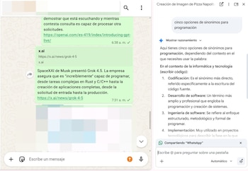 Gemini entiende el contexto de la pestaña y da respuestas ajustadas conforme con esa información. (Google)