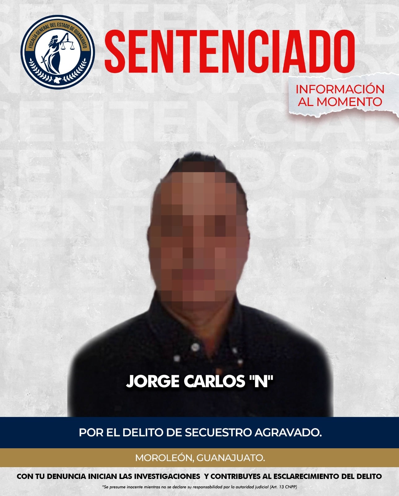 El sujeto sentenciado
(FGE Guanajuato)