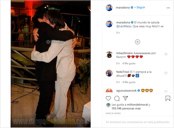 Diego Maradona saludó a Lionel