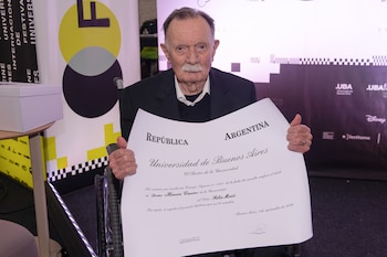 Entrega del Honoris Causa de la UBA a Lita Stantic y Chango Monti en el Aula magna en FADU