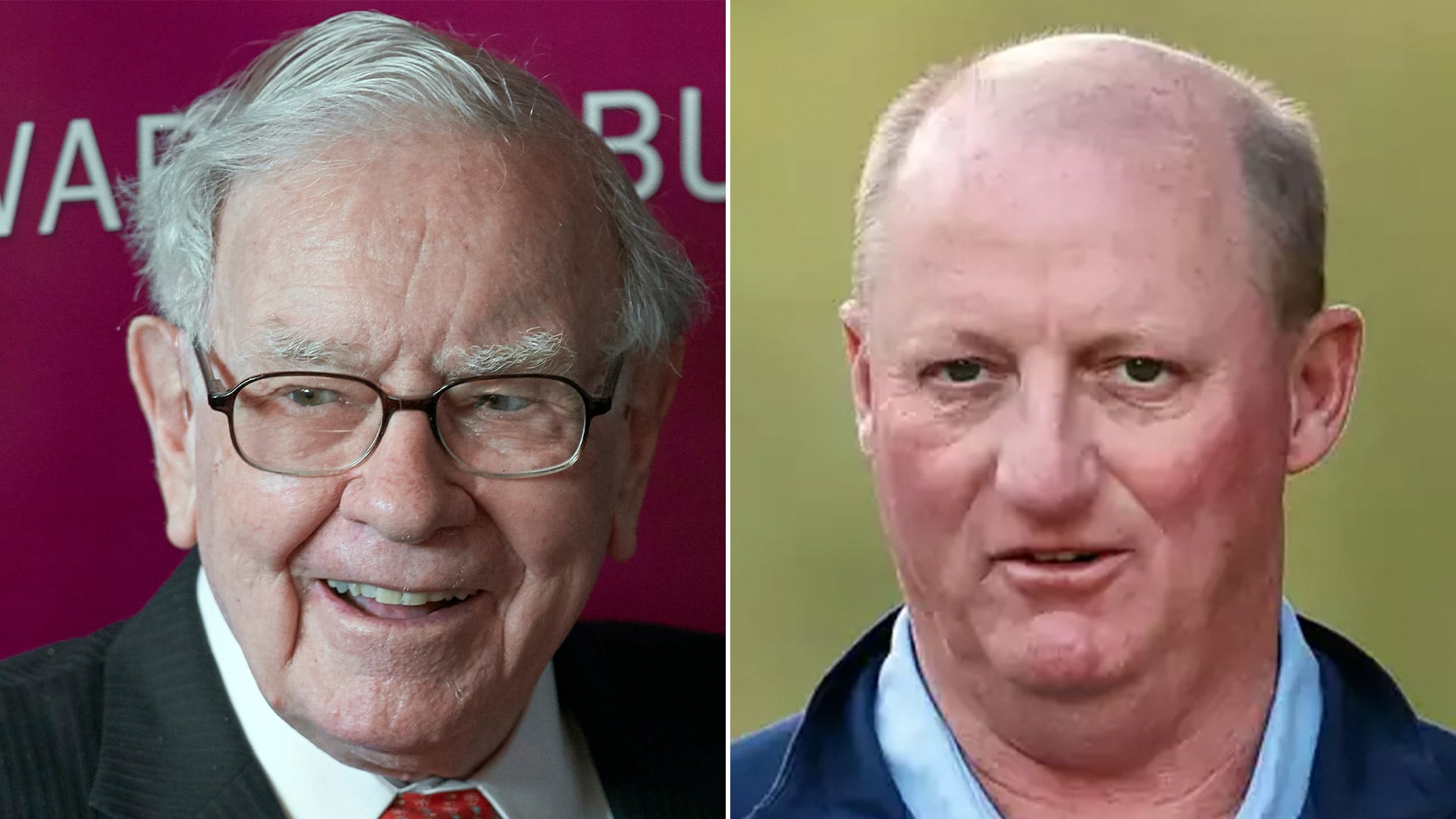 Warren Buffet, izquierda, y Greg Abel, quien sucedió al legendario inversor en Berkshire Hathaway