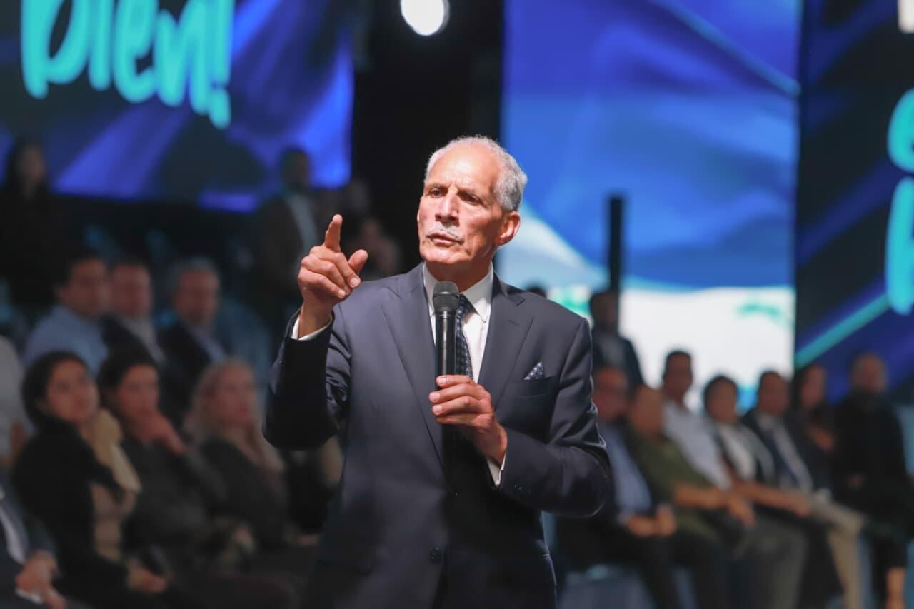 Nasry “Tito” Asfura, candidato a presidente por el Partido Nacional, durante la presentación de su Plan de Gobierno el pasado 11 de noviembre en Tegucigalpa, Honduras (Infobae)