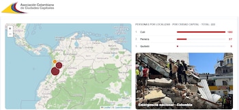 Así se ve la plataforma de búsqueda de personas tras el terremoto del 10 de agosto - crédito Asocapitales