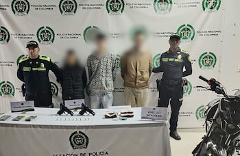 La Fiscalía General de la Nación recibio a los implicados para adelantar el proceso de judicialización por presunto hurto y porte ilegal de armas - crédito Mebog