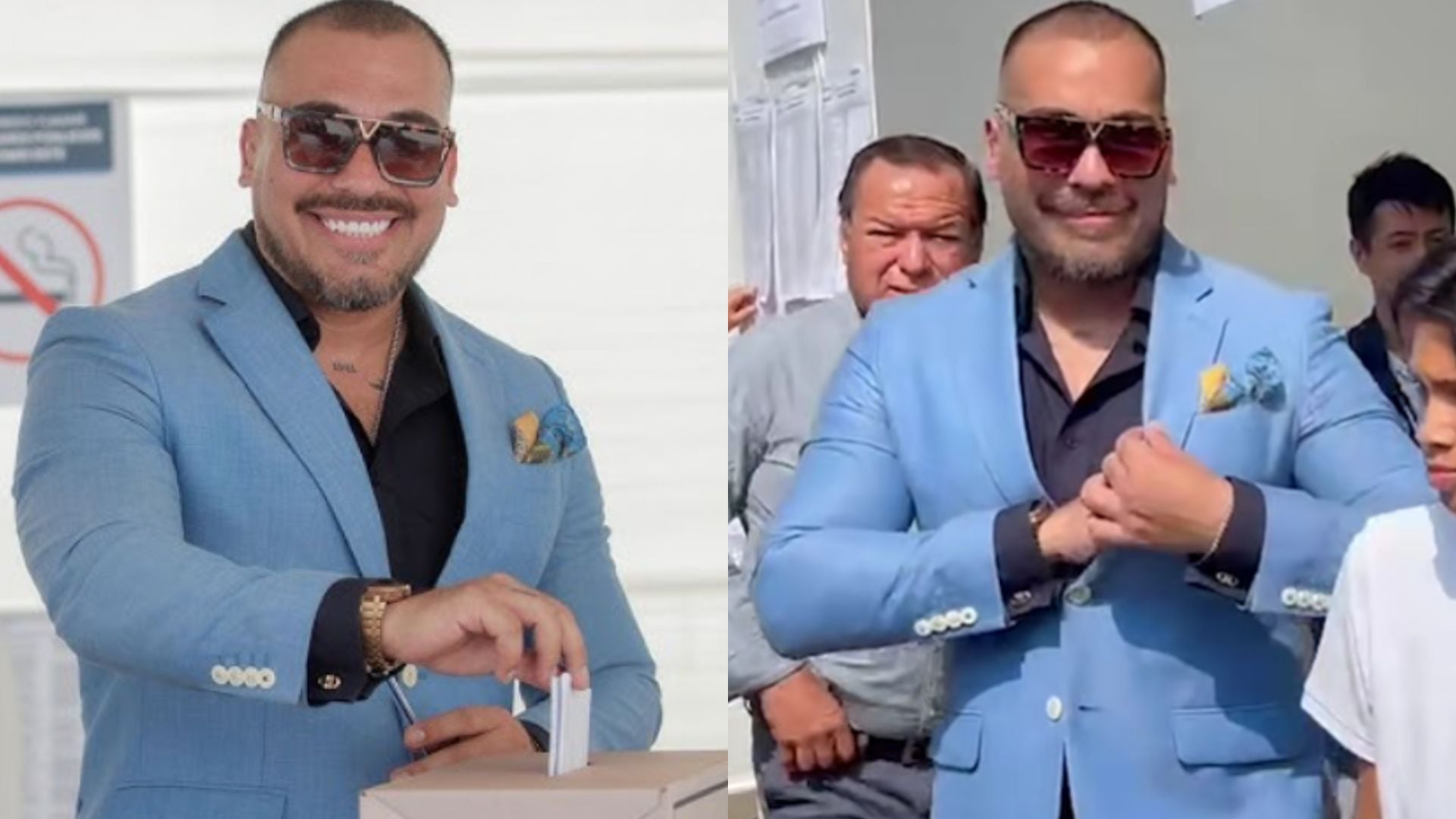 Álvaro Paz de la Barra sorprendió con curioso outfit al votar y se vuelve tendencia en redes sociales. Fotos: Andina.