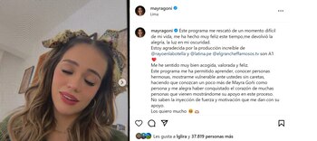 Mayra Goñi se despide de