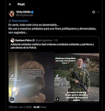 Vicky Dávila también reaccionó a