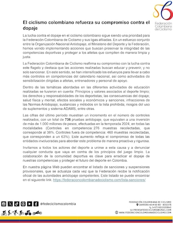 El ente deportivo reafirmó su