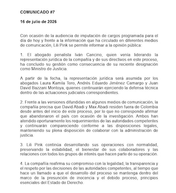 Lili Pink anunció el cambio de su equipo de defensa mediante un comunicado divulgado el 16 de julio, antes de la audiencia de imputación de cargos - crédito Prensa Lili Pink