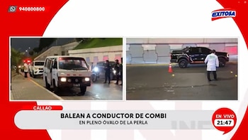 Imagen dividida. Izquierda: Agentes policiales y combi blanca en calle. Derecha: Hombre con bata blanca junto a camioneta oscura y marcadores en suelo