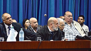 "El Mono" y "La Chancha" en el juicio en su contra, foto de 2017