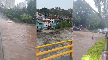 Las precipitaciones ocasionaron cierres viales en inmediaciones del centro comercial Monterrey y en la avenida 80 con la Loma de los Bernal, aunque posteriormente se habilitó el paso en ambos sectores y continuaron las labores de limpieza - crédito captura de video redes sociales