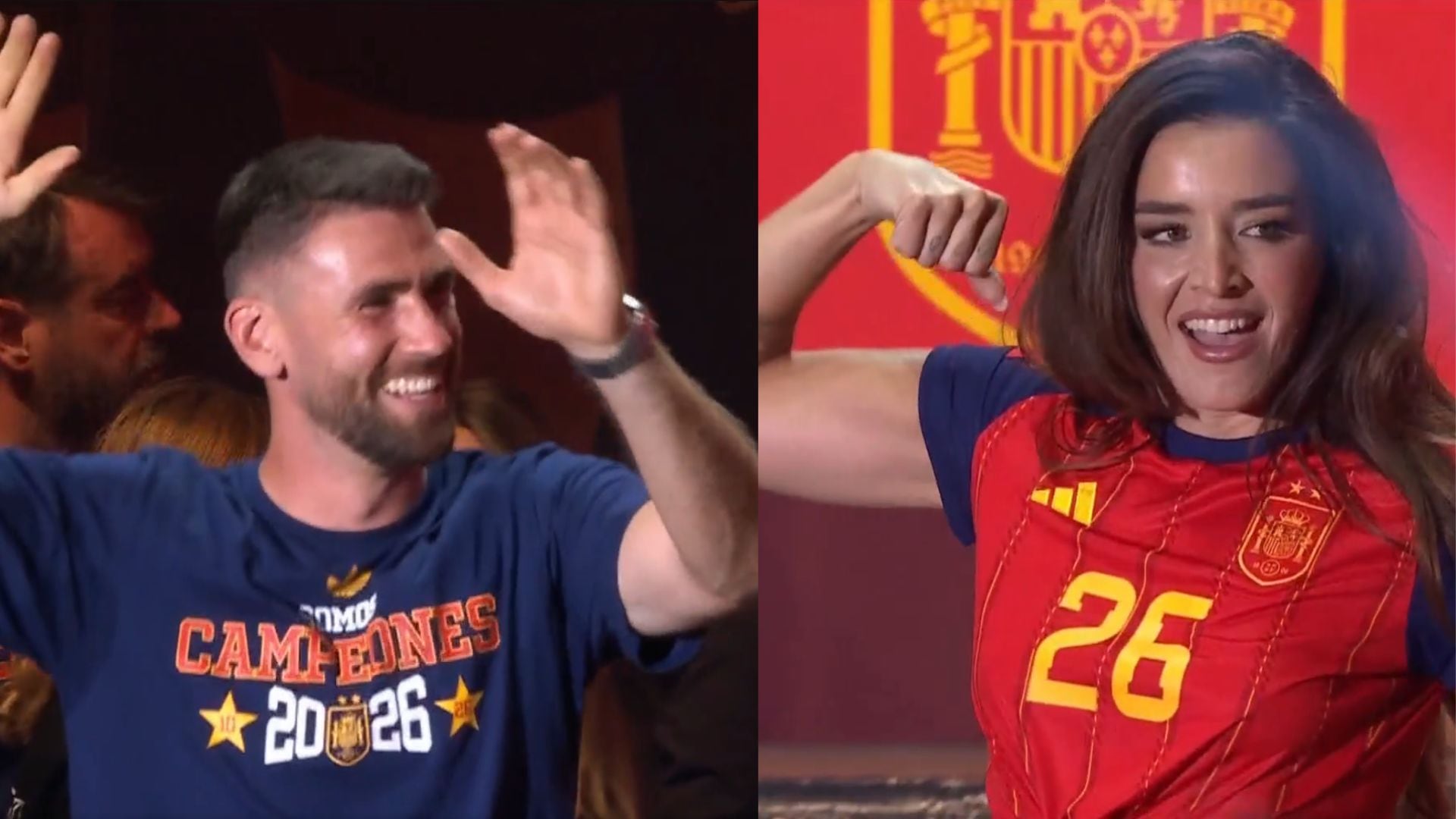 Unai Simón revive su guiño a Lola Índigo en la celebración del Mundial