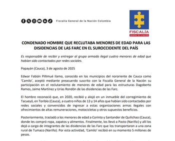 Edwar Fabián Pillimué Ilamo fue