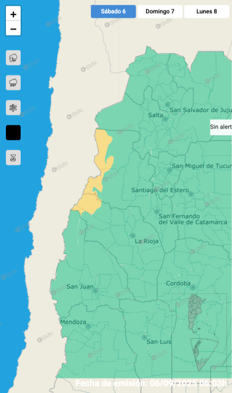 Las localidades afectadas por el alerta meteorológico (SMN)