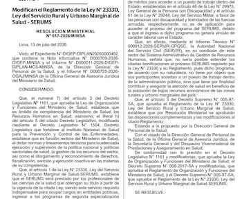 El Ministerio de Salud actualiza el proceso de inscripción y adjudicación para el Serums