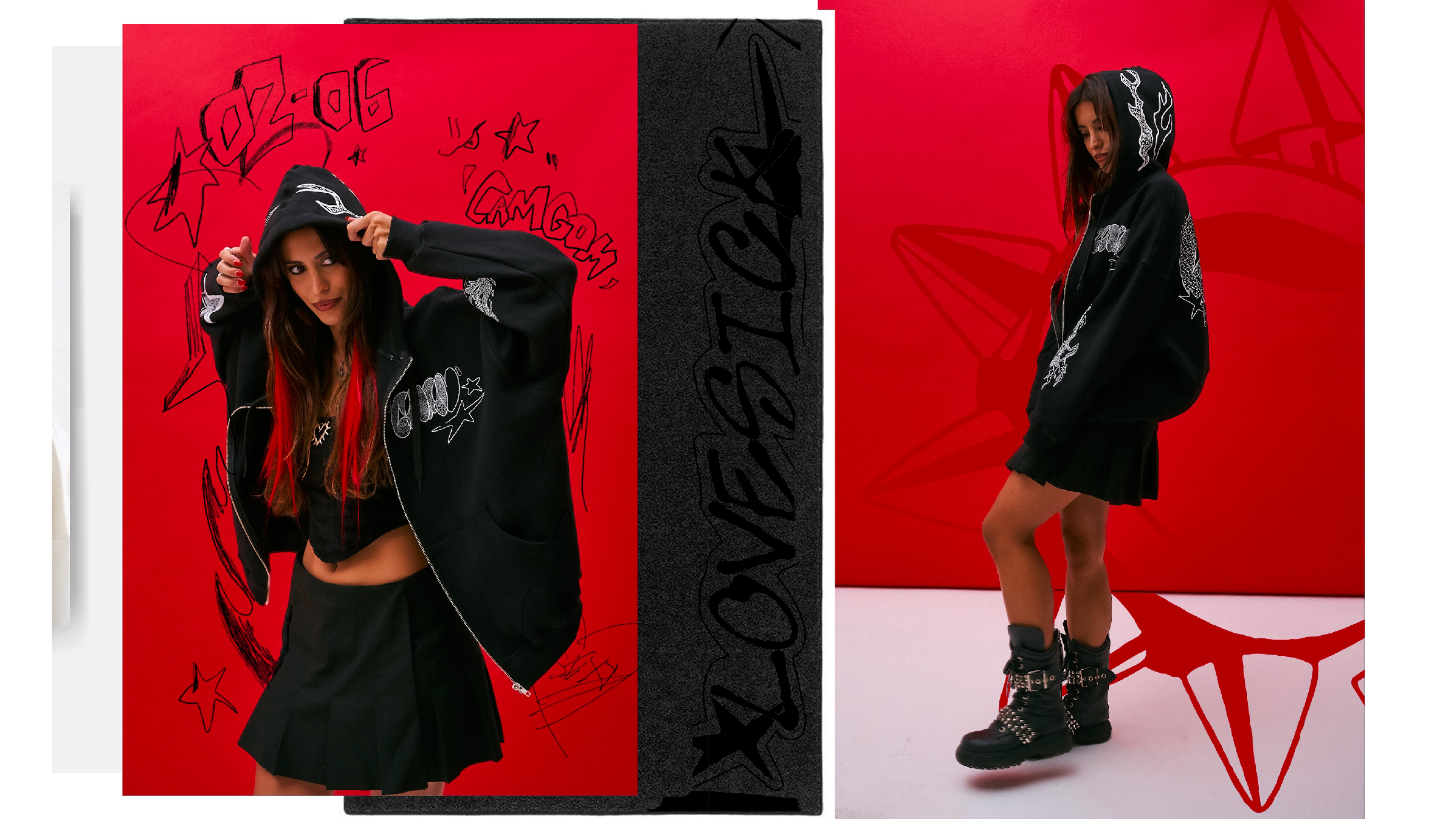 Los buzos de su minicolección trasladan su universo gráfico al textil, con ilustraciones vibrantes que priorizan la identidad artística por sobre la lógica industrial (Fotos por Clara Mihailovitch @claramihailovitch / Videos por Martín Caballero @martin.caballeroo)