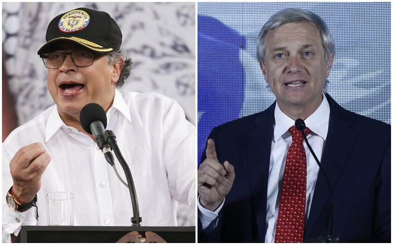 Las reacciones de dirigentes políticos en ambos países se intensificaron luego de que el mandatario colombiano emitiera opiniones sobre el resultado electoral en Chile y la postura del gobierno chileno - crédito AP - EFE