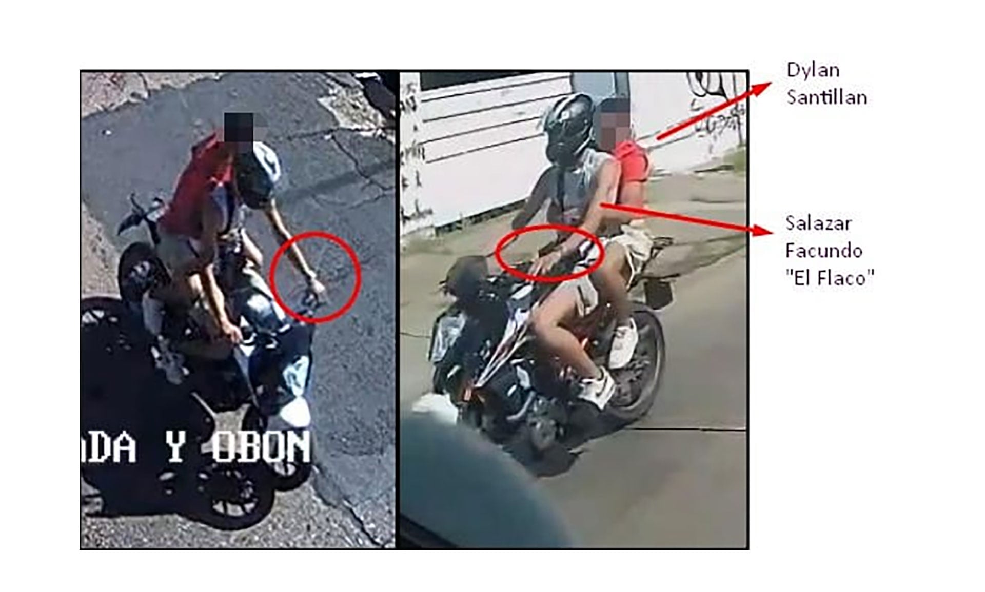 En análisis de las cámaras permitió identificar a Santillán y a Salazar